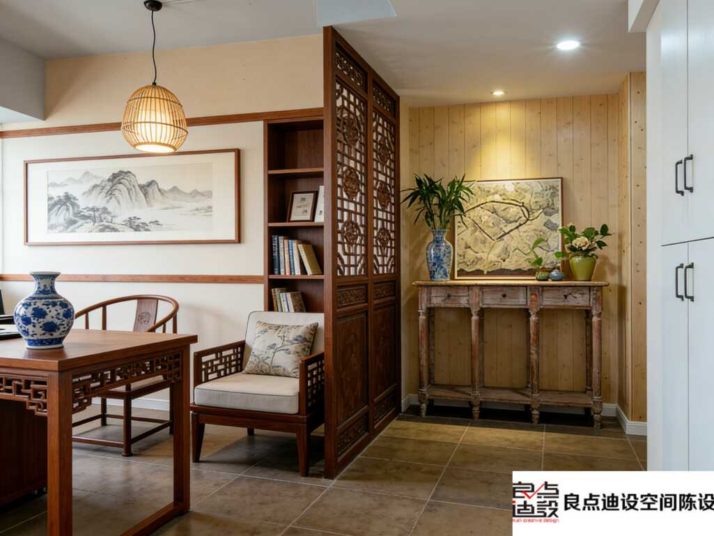 谁懂啊!新中式办公室软装设计这么搭，同事进屋都夸像国风展厅✨